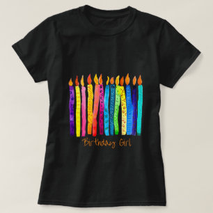 Camiseta Velas de aniversário de aquarela