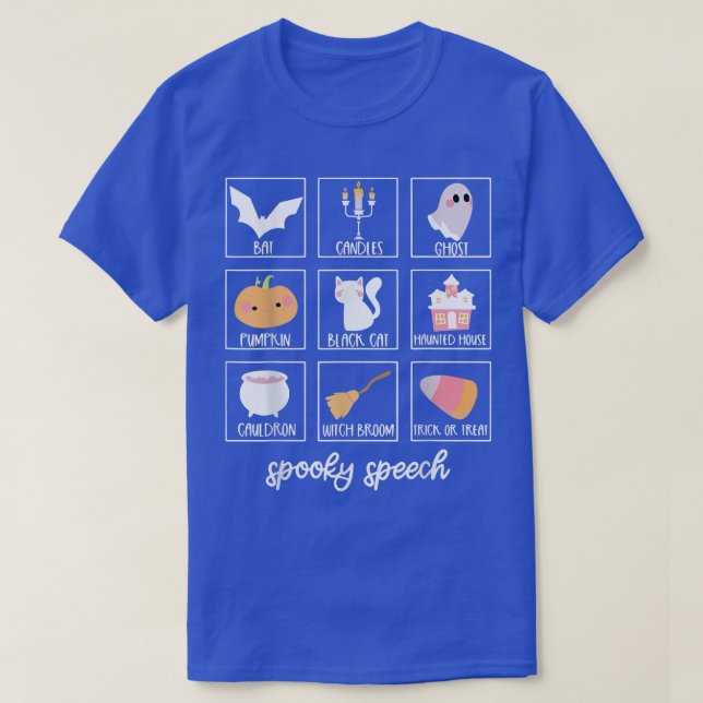 Camiseta Velas de Bat de Fala Spooky Ghots Pumpkin Blach Ca (Frente do Design)