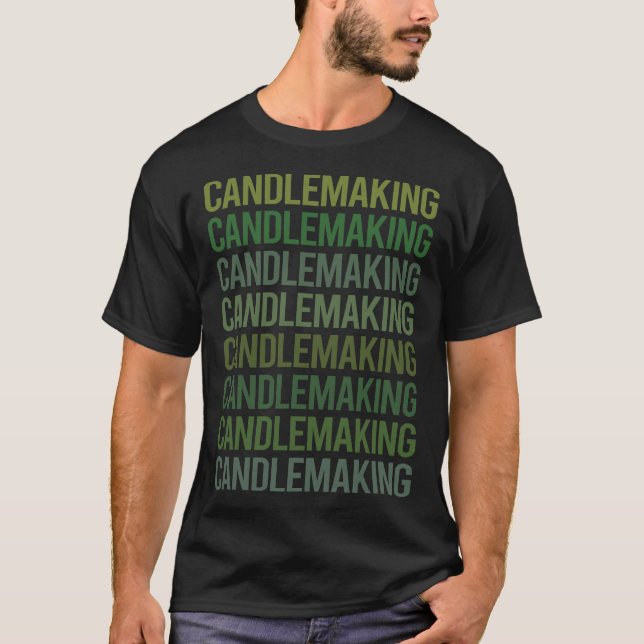 Camiseta Velas de Fazer de Velas de Texto Verde (Frente)