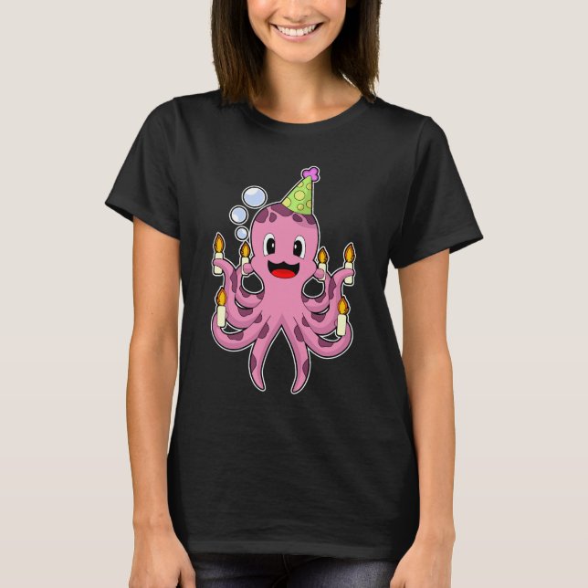 Camiseta Velas de Octopus Birthday (Frente)