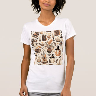 Camiseta Velas e Livros Cute Witchcore – Outono Familiar T