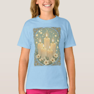 Camiseta Velas Falsas Luz e Felicidade para o Nowruz