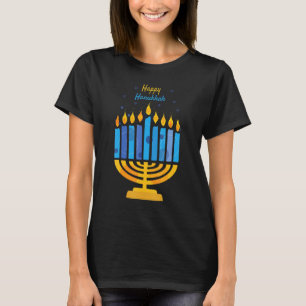 Camiseta Velas Feliz Hanukkah Menorá Judaica Hanukkah 202