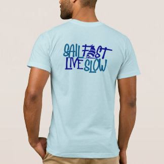 Camiseta Velas impressão azul-náutica rápida no dorso