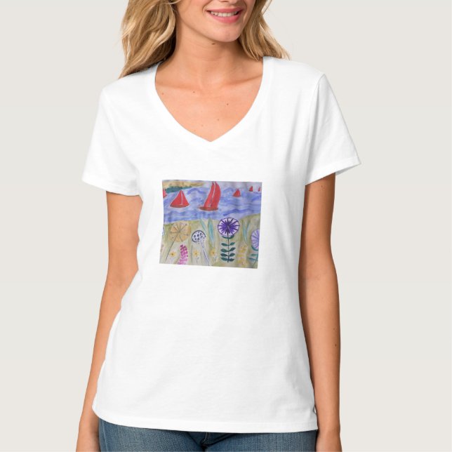 Camiseta Velas Vermelhas e Flores (Frente)