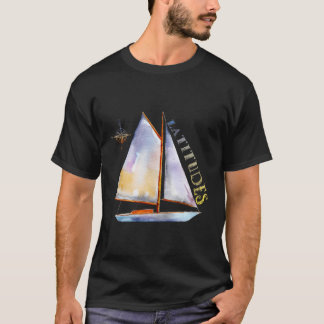 Camiseta Veleiro A Aquarela Com Compass E Latitude Sai