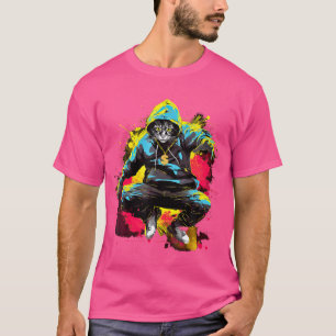 Camiseta Velha Escola Hip Hop Urbano Cat 80S 90S Música Eng