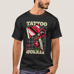 Camiseta Velha Escola Tatuadora Vintage Tattoo Artiet
