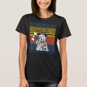 Camiseta Velha Terra De Sheepdog Inglês Woofica Do Furo Liv