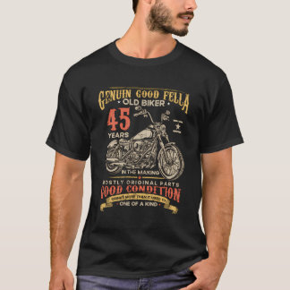 Camiseta Velho Biker 45 Anos No Fazer 45.º Bik De Aniversár