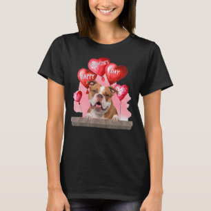 Camiseta Velho Cão-Grande Inglês Feliz Dia dos Namorados Pe