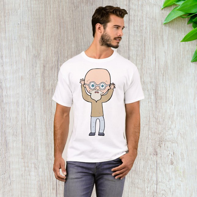 Camiseta Velho Careca Engraçado e Excêntrico com Barba (Criador carregado)
