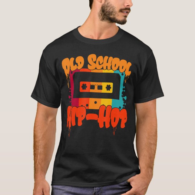 Camiseta Velho Colégio Hip Hop Shirt 80s 90s Cassete Retro  (Frente)