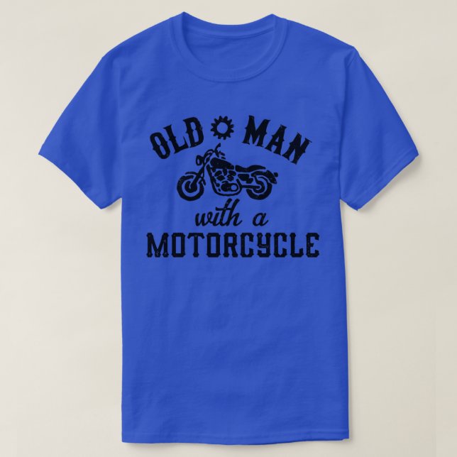 Camiseta Velho Com Motocicleta (Frente do Design)