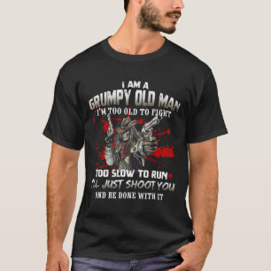 Camiseta Velho Engraçado Muito Velho Para Combater O Vetera