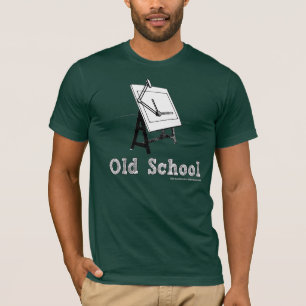 Camiseta Velho-Escola-Esboçar-Conselho-branco
