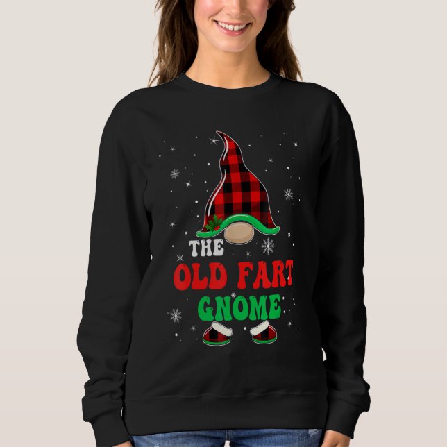 Camiseta Velho Gnome Fart Plaid de Buffalo Correspondência  (Frente)