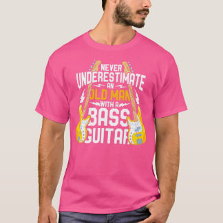 Camiseta Velho Homem Assassino Jogador Bass Guitarra