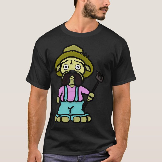 Camiseta Velho Pug Fazendeiro (Frente)