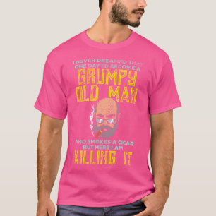Camiseta Velho Resmungão que Fuma Charutos