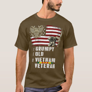Camiseta Velho Vietnã Veterano dos EUA Bandeira Americana V