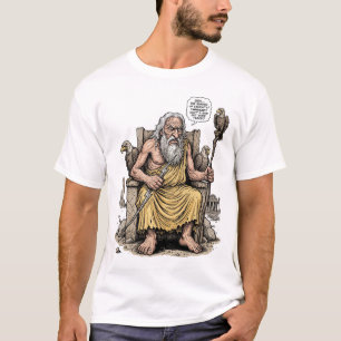 Camiseta Velho Zeus Deus Cansado Fardo da Eternidade