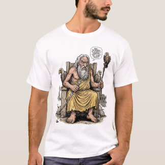 Camiseta Velho Zeus Deus Cansado Fardo da Eternidade