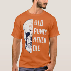 Camiseta Velhos Punhos Nunca Morrem Design De Cabeça De Ped