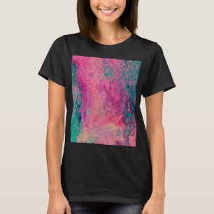 Camiseta “Vellum Etéreo” – Abstrato Rosa Azul Turquesa