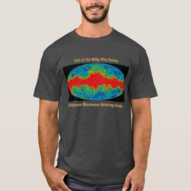Camiseta Velo da Galáxia Via Láctea Sobre o Universo WMAP (Frente)