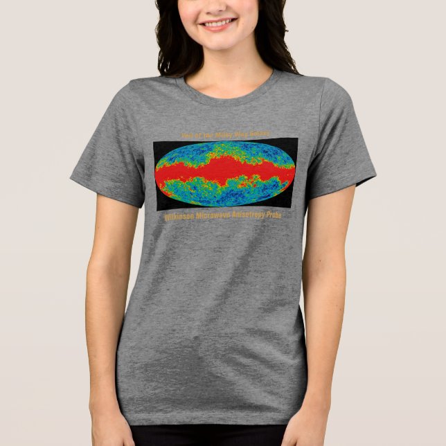 Camiseta Velo da Galáxia Via Láctea Sobre o Universo WMAP (Frente)