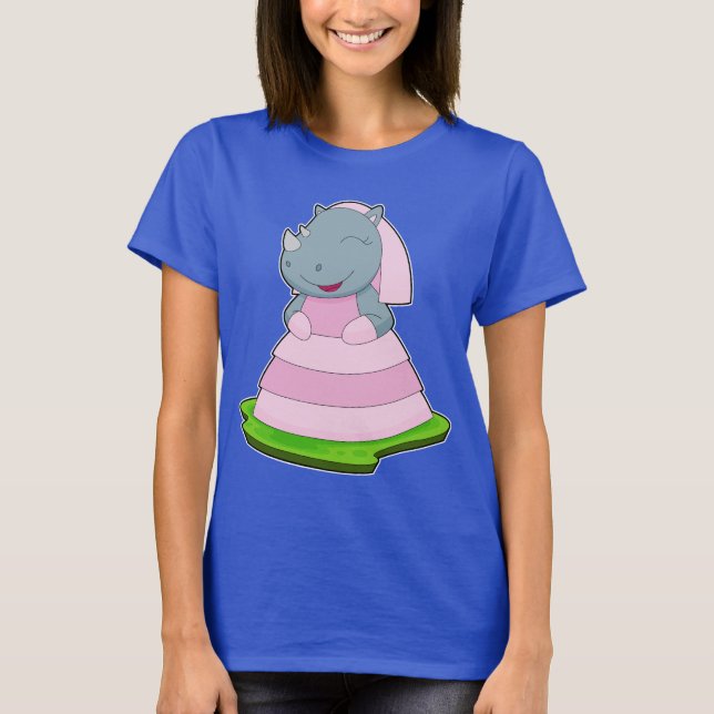 Camiseta Velo de Noiva Rinoceronte Casamento (Frente)