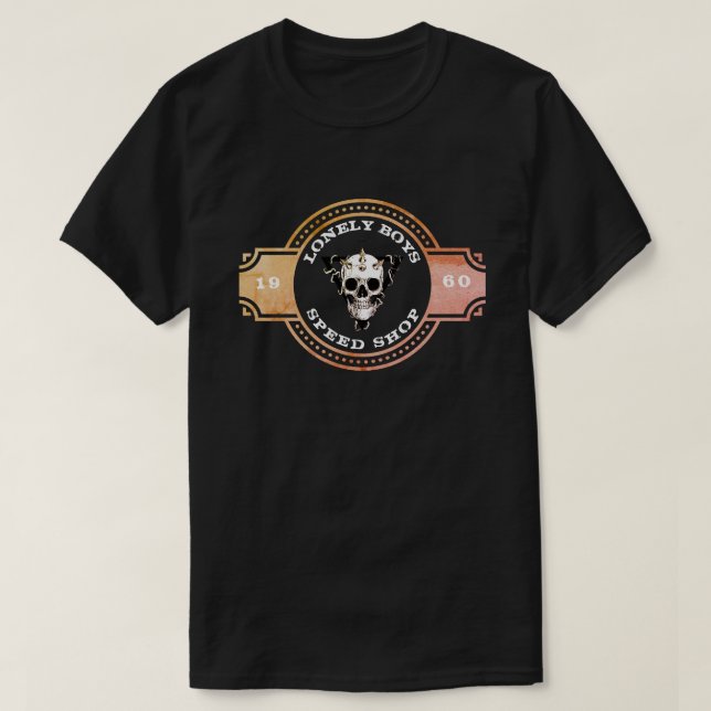Camiseta Velocidade Compre Solitários  Mau Skull Vintage Di (Frente do Design)