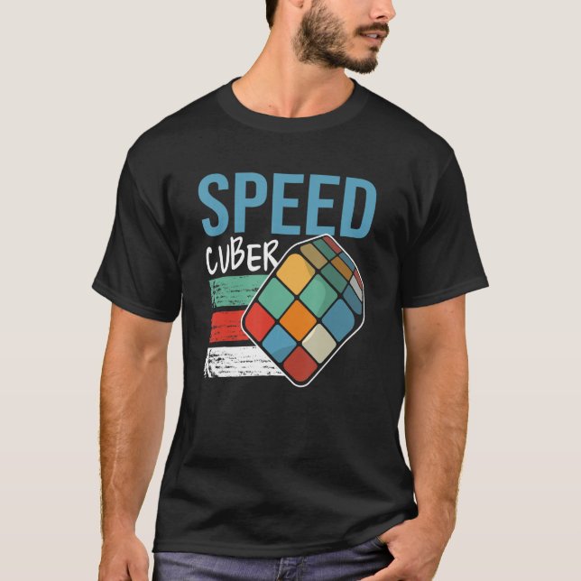 Camiseta Velocidade Cortando Quebra-cabeça Cubo-Cubo-Cubo V (Frente)