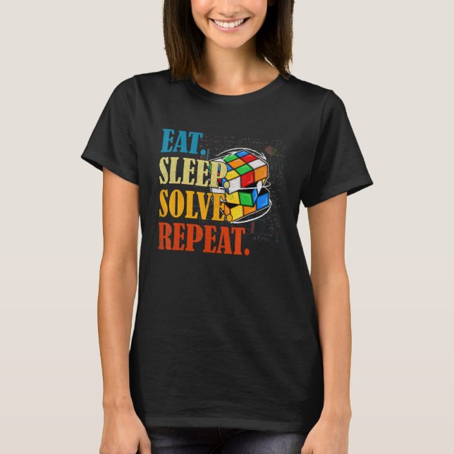 Camiseta Velocidade Cuber Quebra-cabeça Cubing Cube's Magic (Frente)
