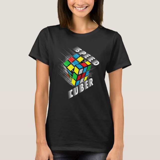 Camiseta Velocidade Cuber Quebra-cabeça Cubing Cube's Magic (Frente)