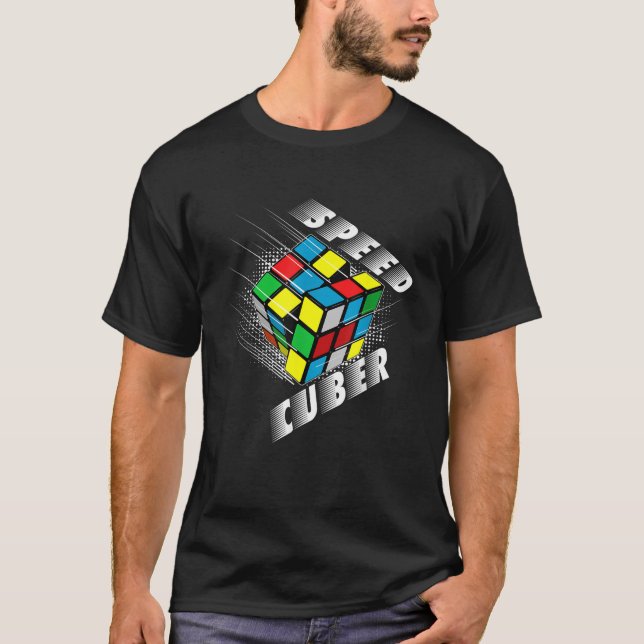 Camiseta Velocidade Cuber Quebra-cabeça Cubing Cube's Magic (Frente)