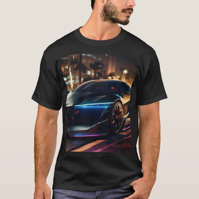 Camiseta Velocidade da meia-noite: Um Carro de Conceito Hip (Frente)