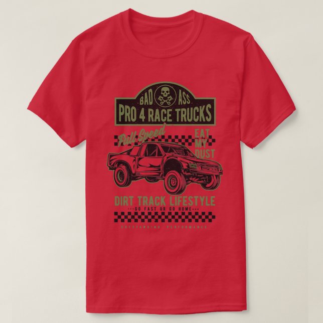 Camiseta Velocidade do Cheio Pro 4 Truck Race (Frente do Design)