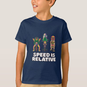 Camiseta Velocidade é relativa, caracol, preguiça e tarta