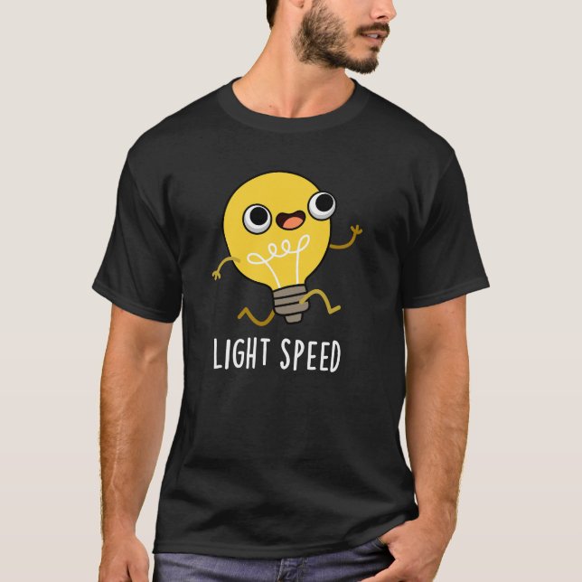 Camiseta Velocidade leve Funny Running Bulb Pun Dark BG (Frente)