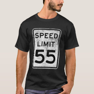 Camiseta Velocidade Limite 55 Mph Rodovia Sinal Que Conduz