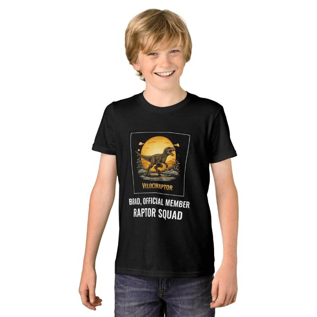 Camiseta Velociraptor Dinossauro Pré-histórico Lua (Criador carregado)