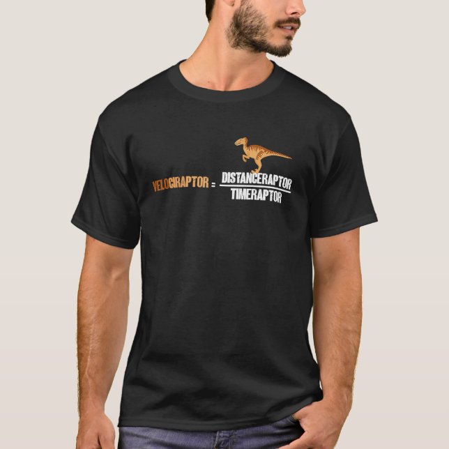 Camiseta Velociraptor Distanceraptor Timeraptor Physics Din (Frente)