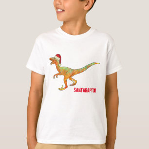 Camiseta Velociraptor Engraçado Papai Noel Dinossauro Rapto