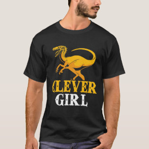 Camiseta Velociraptor Garota Garota Mãe Filha Dinossauro
