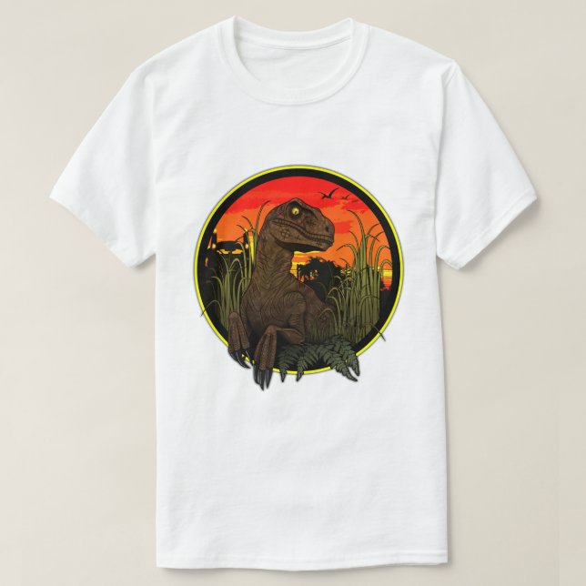 Camiseta Velociraptor - Garota Inteligente (Frente do Design)