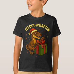 Camiseta Velociraptor Natal Divertido Trocadilho Veloci-wra