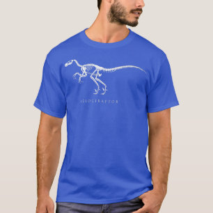 Camiseta Velociraptor Skeleton Fã do dinossauro osso miúdo