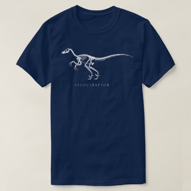 Camiseta Velociraptor Skeleton Raptor do ventilador do dino (Frente do Design)